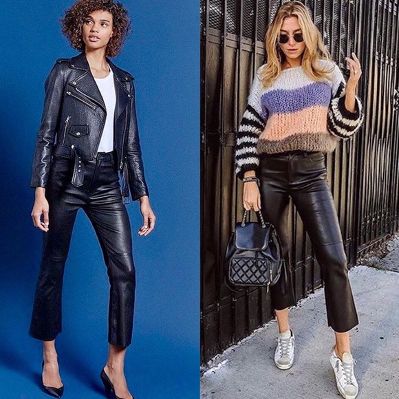 Current/Elliott Pants - Current/Elliot high waist leather kick pants NWT